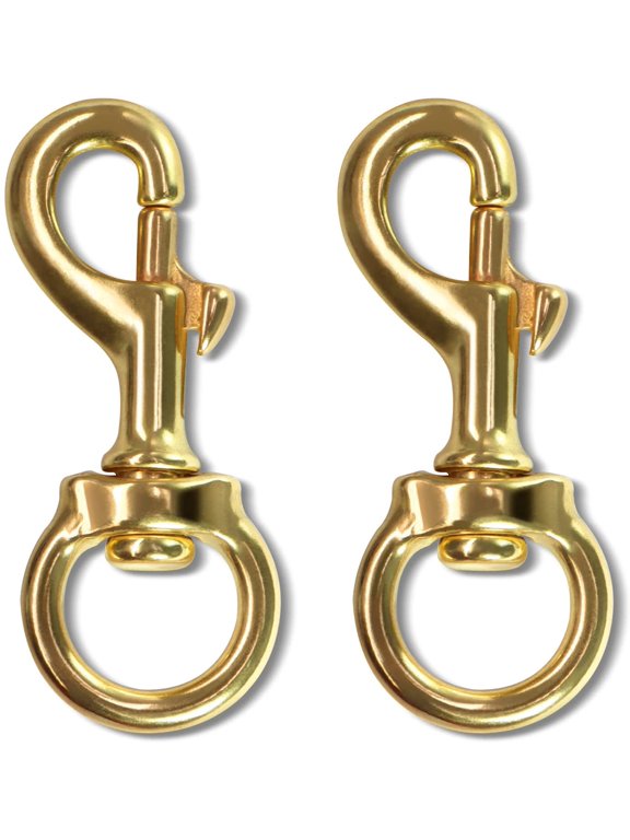 Flag Accessory - 1 Pair Brass Swivel Snap Hook - Heavy Duty Flag Pole Halyard Rope Attachment Clip