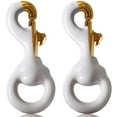 thumbnail image 1 of Anley Flag Accessory - 1 Pair White Rubber Coated Brass Swivel Snap Hook - Flag Pole Halyard Rope Attachment Clip 3.3 Inch, 1 of 7