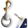 thumbnail image 1 of Anley Flag Accessory - White Rubber Coated Brass Swivel Snap Hook - Heavy Duty Flag Pole Halyard Rope Attachment Clip 3.3 Inch - One Hook Per Pack, 1 of 7