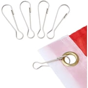 Anley Flag Pole Clip Snaps Hook, Stainless Steel Flagpole Accessories - Compatible with Grommeted Flag - Pack of 4