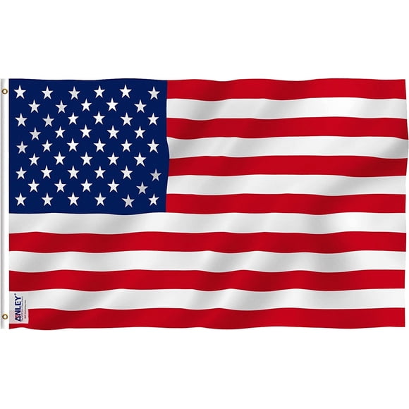 Anley Fly Breeze 3x5 Foot American National Polyester Flag - The US National Flags with Brass Grommets 3 X 5 Ft