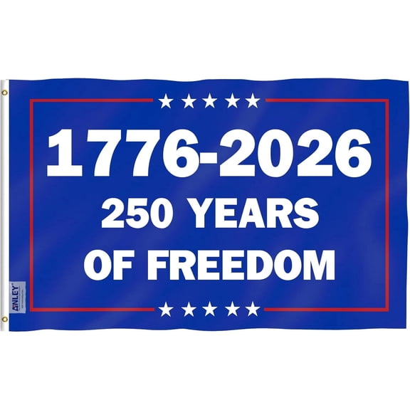 Anley Fly Breeze 3x5 Foot 250 Years of Freedom 1776-2026 Flag - 250th Anniversary American Flags Polyester