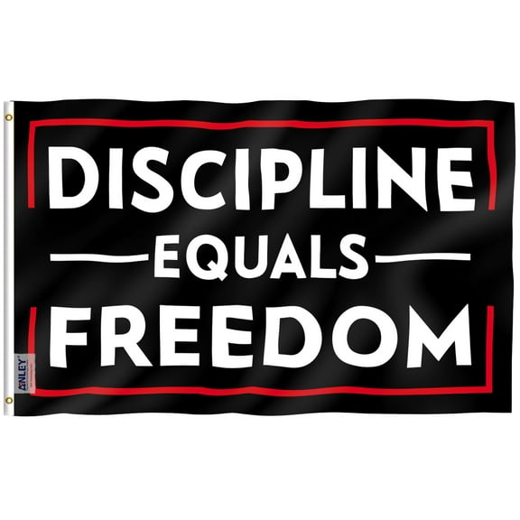 Anley Fly Breeze 3x5 Foot Discipline Equals Freedom Flag -  Fitness Inspirational Motivational for Dorm Gym Man Cave Flags Polyester