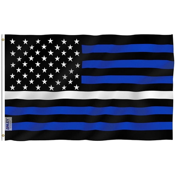 Anley Fly Breeze 3x5 Foot EMS Thin White Line USA Flag - Honoring Fallen or Injured Brother & Sister Flags with Brass Grommets