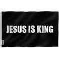 thumbnail image 1 of Anley Fly Breeze 3x5 Foot Jesus is King Flag - White Christian Flags Polyester with Brass Grommets (Black), 1 of 6