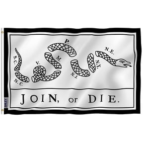 Anley Fly Breeze 3x5 Foot Join Or Die Flag - Rattlesnake Flags Polyester with Brass Grommets