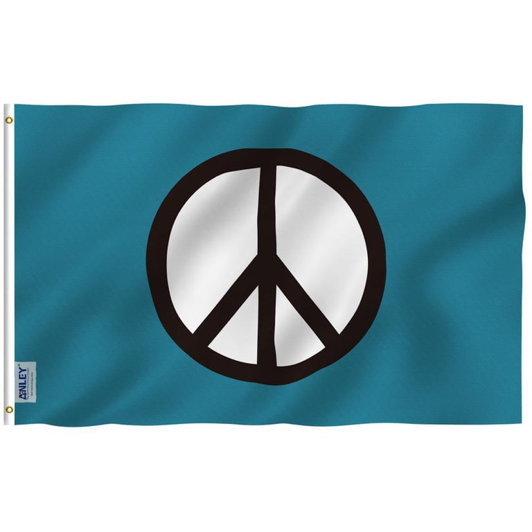 3x5 Ft Peace Symbol Flag - Vibrant World Peace Flag, 100% Polyester With Brass Grommets