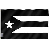 Anley Fly Breeze 3x5 Foot Puerto Rico Flag Black - Puerto Rican National Flags Polyester with Brass Grommets