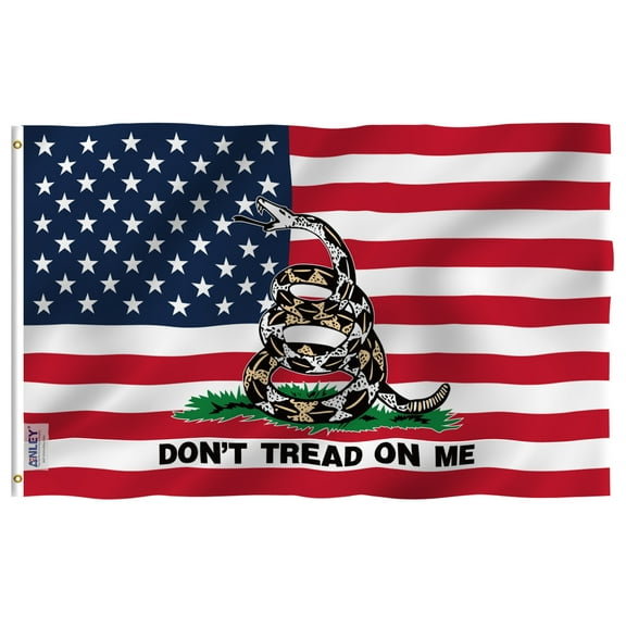 Anley Fly Breeze 3x5 Ft American Flag - USA Don't Tread on Me Patriotic Flags Polyester