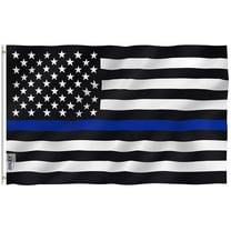 Anley Fly Breeze 3x5 Ft Thin Blue Line USA Flag - Honoring Law Enforcement Officers Flags Polyester