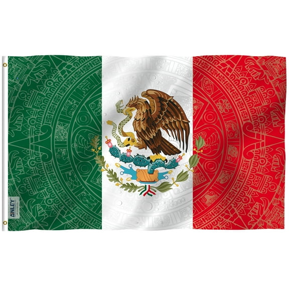 Anley Fly Breeze 3x5 ft Mexico Flag - Indepedence Day Aztecs Mexican MX Cinco de Mayo National Flags Polyester