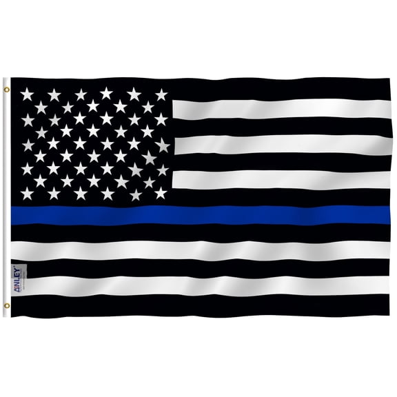 Anley Fly Breeze 4x6 Foot Thin Blue Line USA Flag - Honoring Law Enforcement Officers Flags Polyester