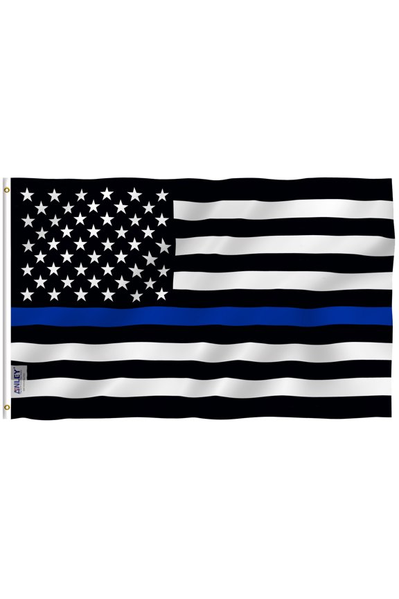Fly Breeze 4x6 Foot Thin Blue Line USA Flag - Honoring Law Enforcement Officers Flags Polyester