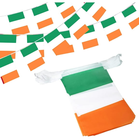Anley Ireland String Flag Pennant Flags, Patriotic Events 17th of March Saint Patrick's Day National Day Decoration Sports Bars - 33 Feet 38 Flags