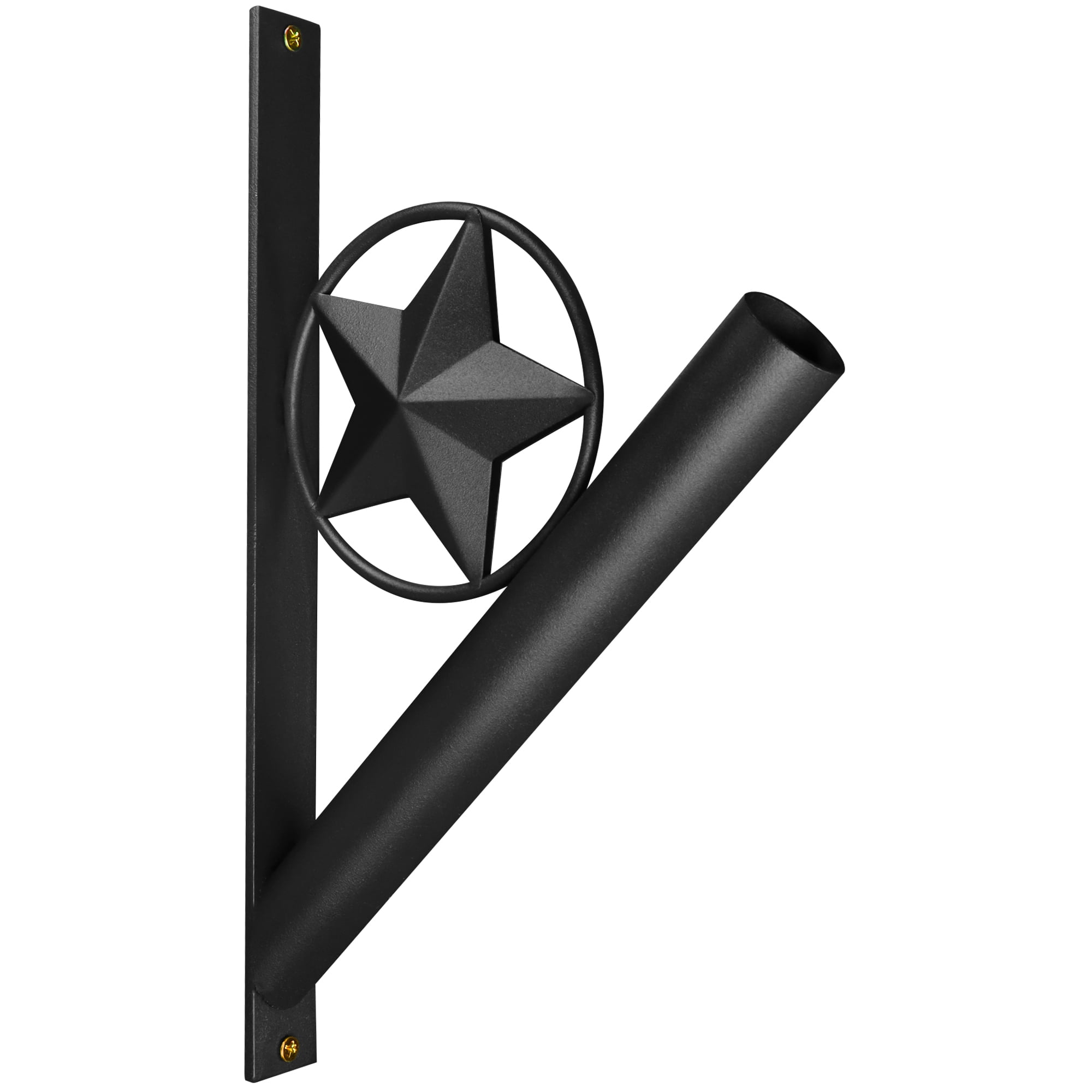 Black Wrought Iron Star Flag Pole Holder Bracket