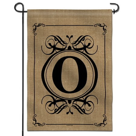 Anley Monogram Letter O Garden Flag, Double Sided Family Last Name Initial Yard Flags 18 x 12.5 Inch