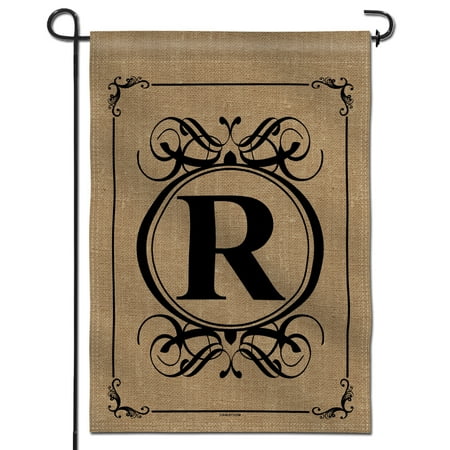Anley Monogram Letter R Garden Flag, Double Sided Family Last Name Initial Yard Flags 18 x 12.5 Inch
