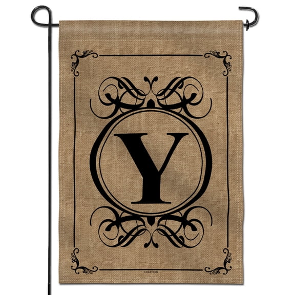 Anley Monogram Letter Y Garden Flag, Double Sided Family Last Name Initial Yard Flags 18 x 12.5 Inch