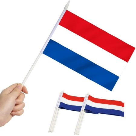 Anley Netherlands Mini Flag 12 Pack - Hand Held Miniature Netherlandish Flags