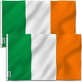 Anley Pack of 2 Fly Breeze 3x5 Foot Ireland Flag Vivid Color and Fade