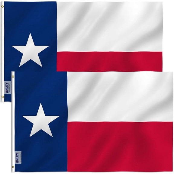 (2 Pack) Anley Fly Breeze 3x5 Foot Texas State Flag - Texas State Flags Polyester