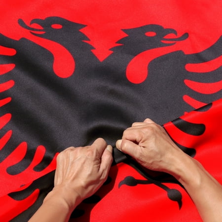 Anley Rip-Proof Double Sided 3-Ply Albania Flag 3x5 Foot - Albanian National Flags