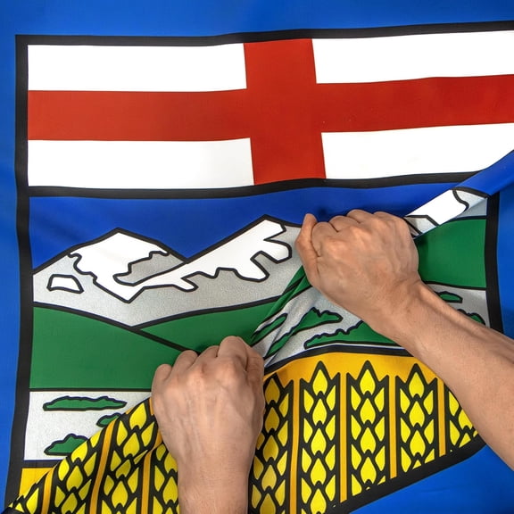 Anley Rip-Proof Double Sided 3-Ply Alberta Flag 3x5 Foot - Vivid Color, Canvas Header and Wrinkle Resistant - The Strongest, Longest Lasting Canadian Province of Alberta Flags 3 X 5 Ft