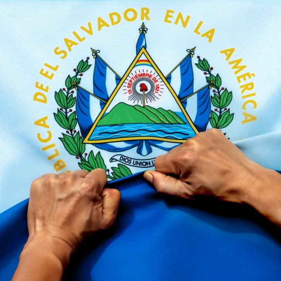 Anley Rip-Proof Double Sided 3-Ply El Salvador Flag 3x5 Foot - Salvadoran National Flags 300D Polyester