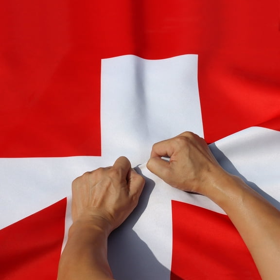 Anley Rip-Proof Double Sided 3-Ply Switzerland Flag 3x5 Foot - Vivid Color, Canvas Header and Wrinkle Resistant - The Strongest, Longest Lasting Swiss National Flags 3 X 5 Ft