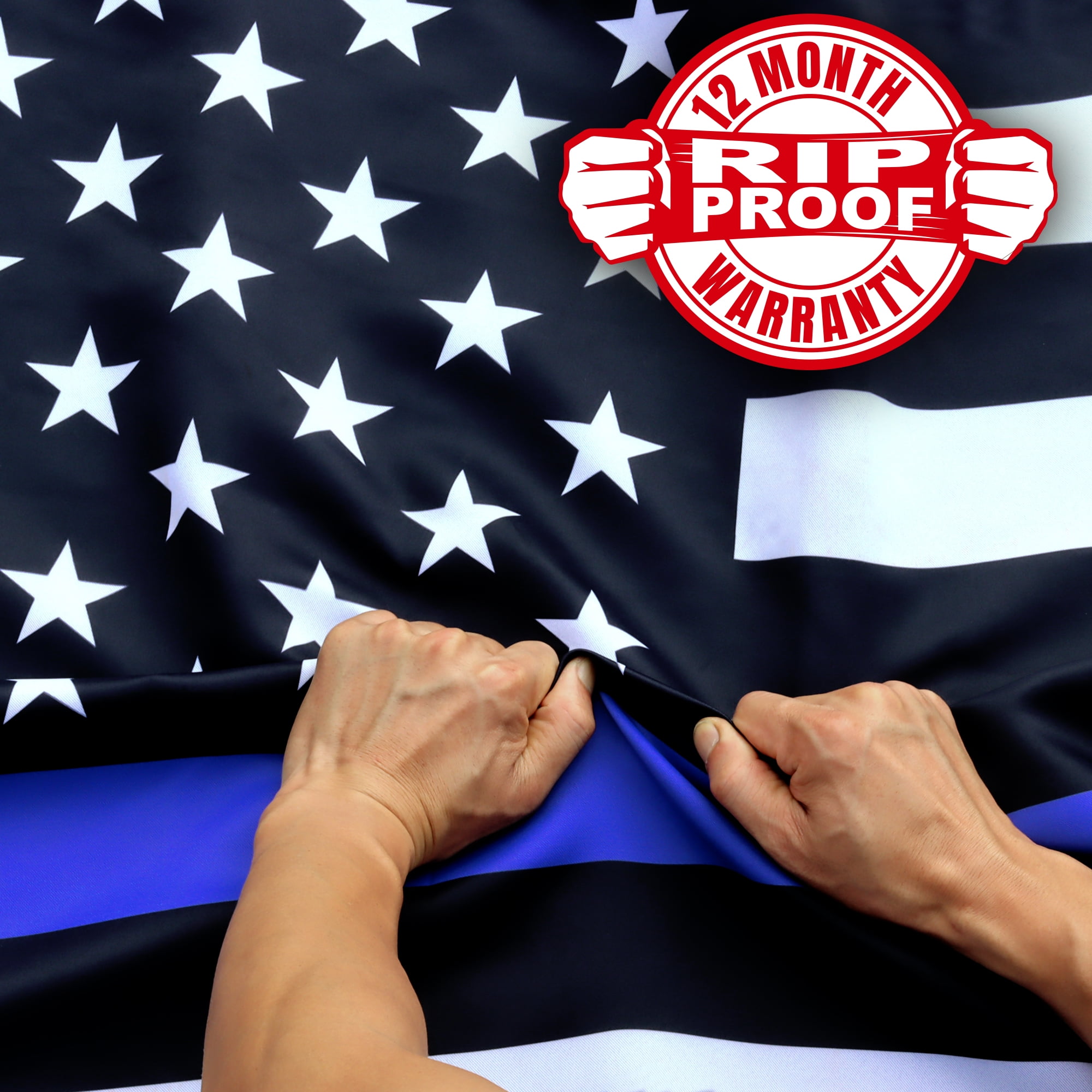 Anley Rip Proof Double Sided 3 Ply Thin Blue Line Usa Flag 3x5 Foot