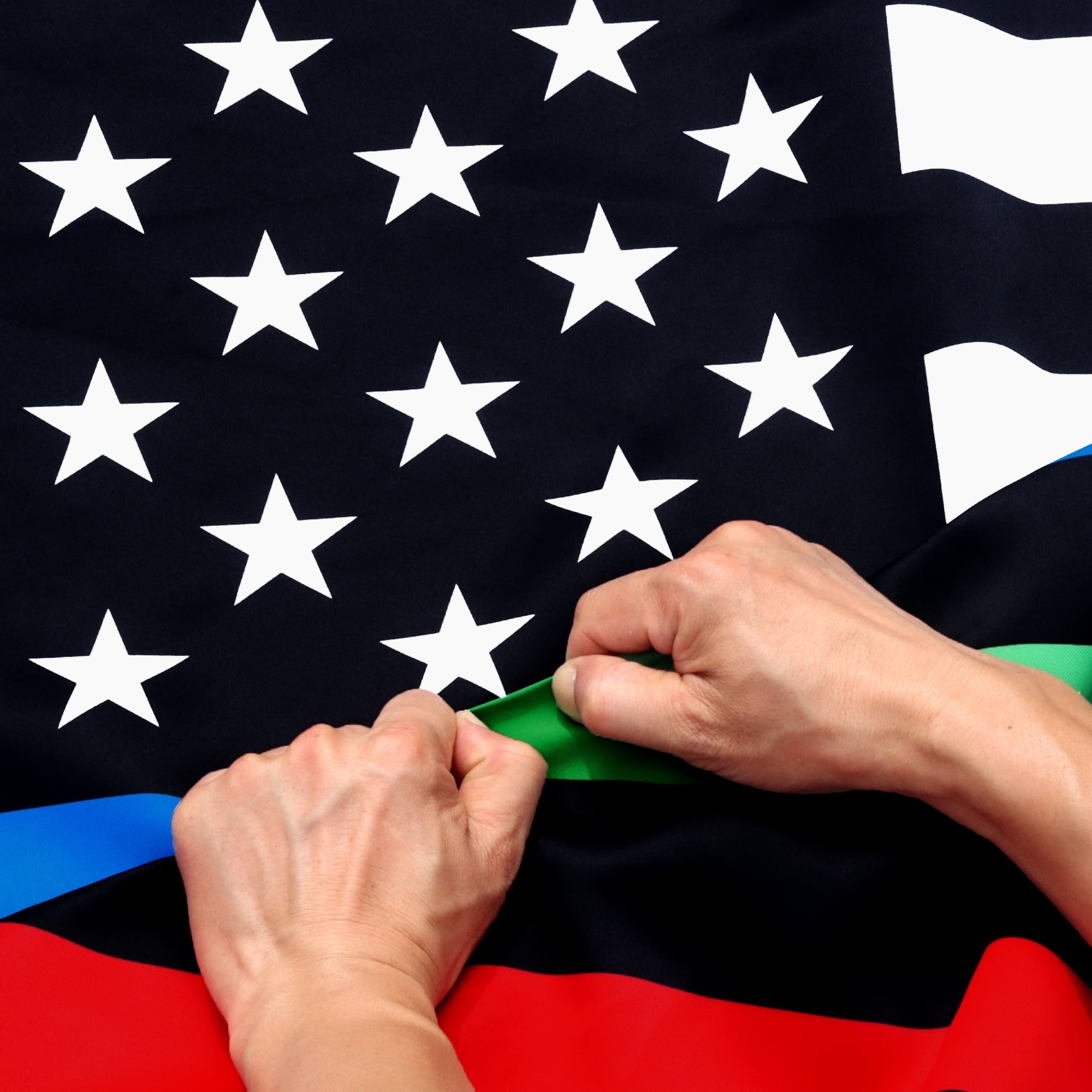 Anley Rip-Proof Double Sided 3-Ply Thin Blue Red and Green Line USA Flag 3x5 Foot - Honoring Police Officers Firefighter and Border Patrol Agents Flags