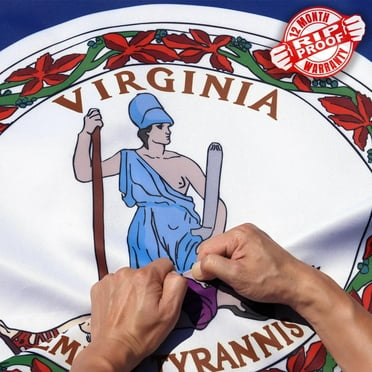 Anley Rip-Proof Double Sided 3-Ply Virginia State Flag 3x5 Foot - The Strongest, Longest Lasting Virginia VA State Flags 3 X 5 Ft