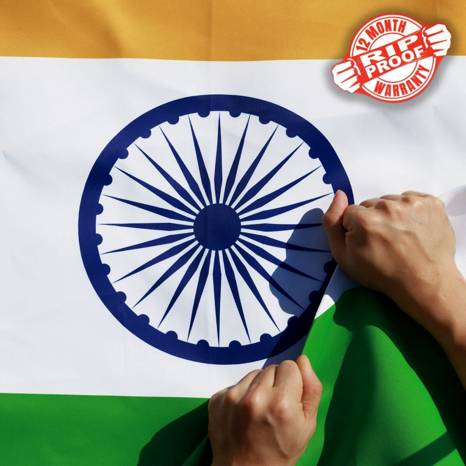 Rip-Proof Double Sided 3x5 Foot India Flag with Grommets