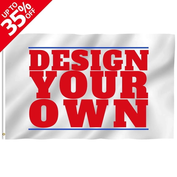 Anley Single Sided Custom Flag Customized Flags Banners - Print Your Own Logo/Design/Words - 5 x 8 foot Polyester