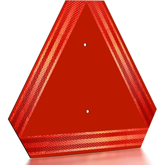 Anley Slow Moving Vehicle Sign Aluminum 14 X 16 IN - Highly Visible Triangle Safety Sign with Prismatic Type Reflective Film
