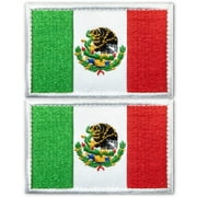 Anley Tactical Mexico Flag Embroidered Patches (2 Pack) - 2"x 3" Mexican Flag Military Uniform Sew On Emblem Patch