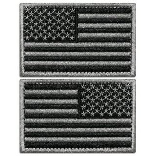 US Flag Tactical Dog Tracker Embroidered Applique Morale Hook & Loop Patch Velcro Patch (Black&White)