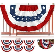 Anley USA Pleated Fan Flag, 3x6 Ft American US Bunting Flags - United States Half Fan Banner (6 Pack)