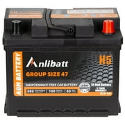 Anlibatt BCI Group 24F Battery, AGM 12V 710 CCA 70Ah 120RC Rechargeable Automotive Batteries for Car, Maintenance Free