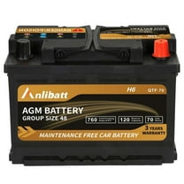 Anlibatt Car AGM Battery Group Size 48 H6 Start Stop Battery 12V 70Ah 760CCA Maintenance Free Rechargeable