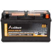 1AUTODEPOT Car Start Stop Battery Group Size 49 H8 900CCA AGM Maintenance Free 12V 95Ah 160RC Rechargeable High Performance Battery