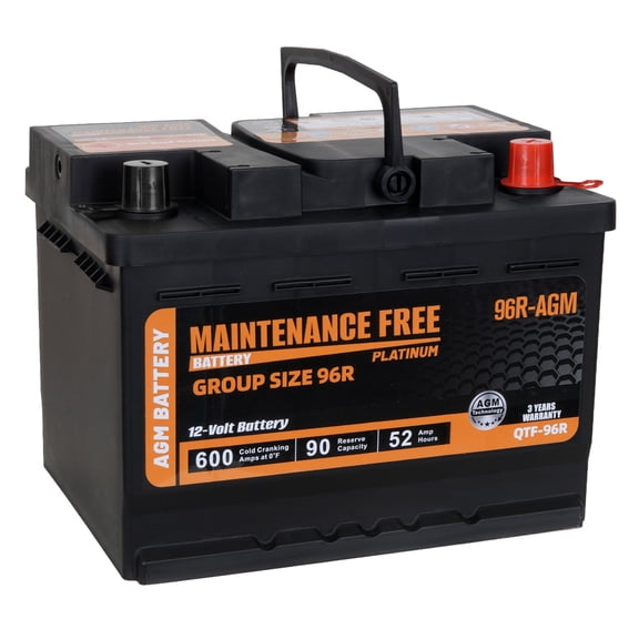 Anlibatt Group 96R Car Battery AGM 12 Volt 600CCA 52Ah 90RC Automotive Start-Stop Rechargeable Maintenance-Free Batteries for SUV