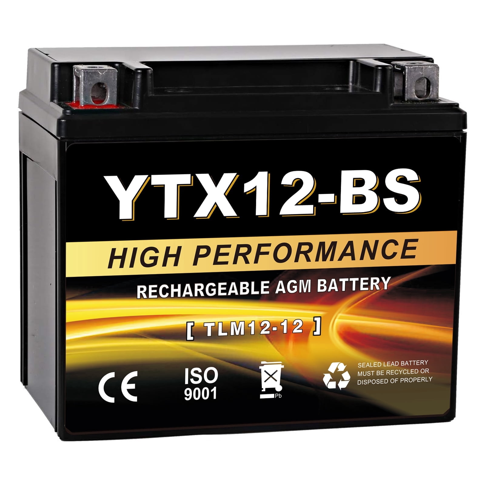 Anlibatt YTX12-BS Motorcycle Battery 12V 10Ah 180CCA Rechargeable