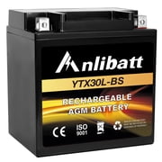 Anlibatt YTX30L-BS Motorcycle Battery 12V 30Ah 400CCA Rechargeable Sealed Batteries Powersport Replacement for ATV, Scooter, Jet ski, Dirt Bike