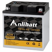 Anlibatt YTX30L-BS Motorcycle Battery 12V 30Ah 400CCA Rechargeable Sealed Batteries Powersport Replacement for ATV, Scooter, Jet ski, Dirt Bike