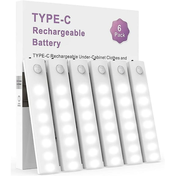 Anmeery Under Cabinet Light Wireless Motion Sensor Light Indoor Rechargeable Magnetic Closet Lights