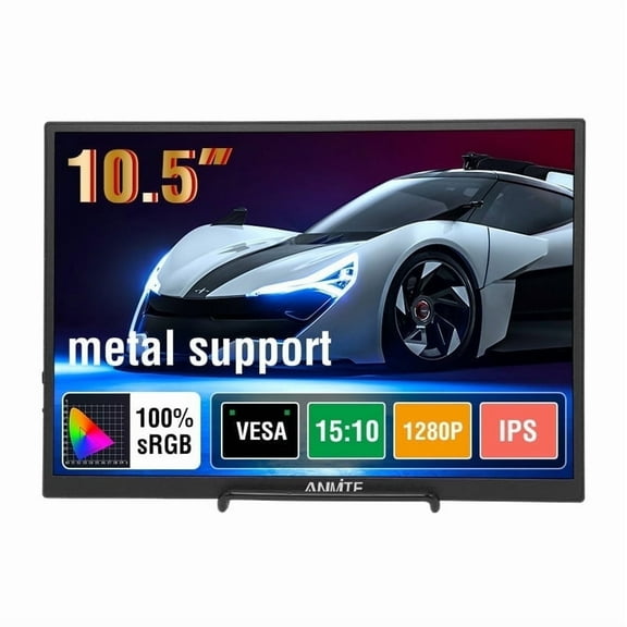 Anmite 10.5 Inch Portable Monitor, 1920 x 1280 Resolution, 15:10 Compatible with Laptop, Switch, PS4, Xbox, Raspberry Pi