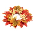 thumbnail image 1 of Anmrize 10" Fall Maple Leaf Candle Ring Set, Harvest Table Pillar Candle Holder Ring, Multi-Style Fall Maple Leaf Candle Ring Assortment, Harvest Table Pillar Candle Holder Mini Wreath, B, 1 of 6