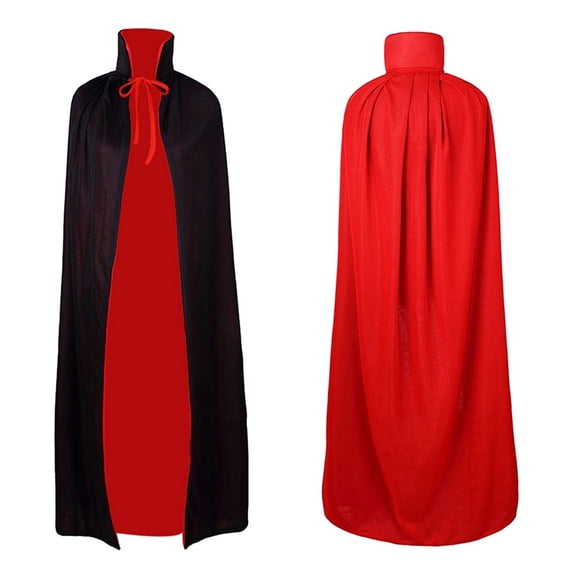 Anmrize 1Pcs Red Black Reversible Vampire Cape, Halloween Cosplay Adult Cloak, Reversible Cloak Halloween Cape Vampire Costume Masquerade Dracula Magician Devil Cosplay Adult, Watermelon Red Xl