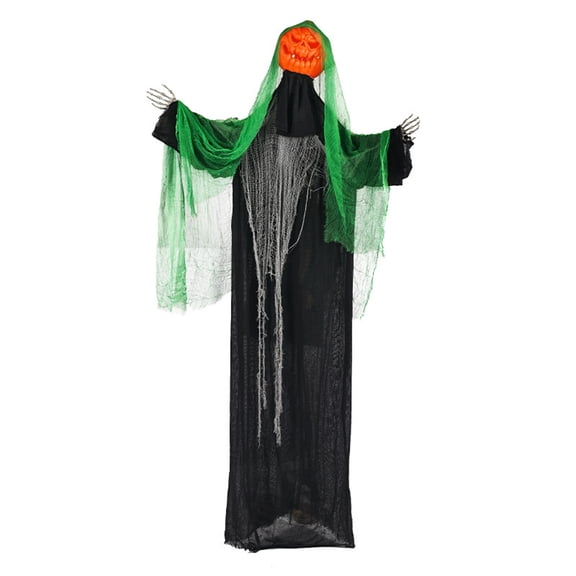 Anmrize Halloween Pumpkin Ghost, Halloween Hanging Grim Reapers, 6ft Grim Reapers, Halloween Skeleton Outdoor Decoration Flying Ghost for Haunted Haunted House Prop, Party Supplies Decor, Black